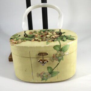 Vintage 1976 Madeline Bryan decoupage oval box handbag